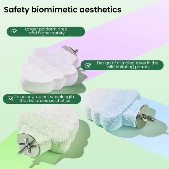 Parrot Perch Birds Rest Platform Claw And Beak Grinding Stand Cage Chew Toy Parrot Playground for Parakeets Cockatoos Budgies