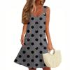 Women's Summer Dress With Pocket Sleeveless Polka Dot Print Sundress