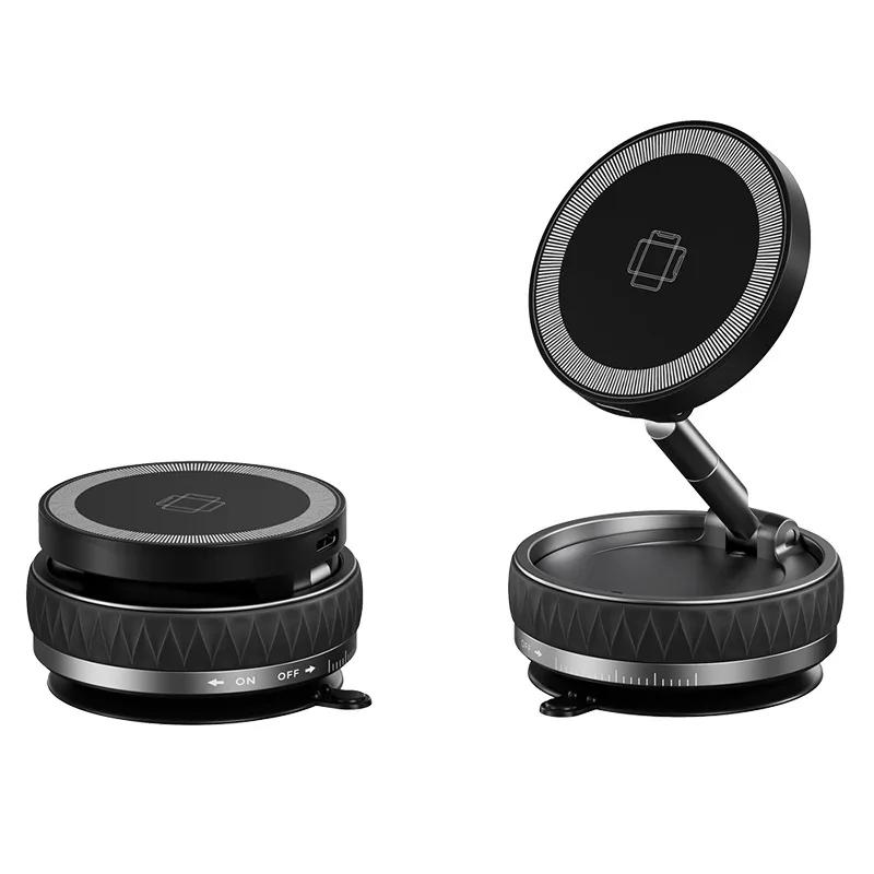 Universal Magnetic Wireless Charger Foldable Vacuum Car Mount 360 Degree Rotation Stand for iPhone Samsung Gym Bath Mirror