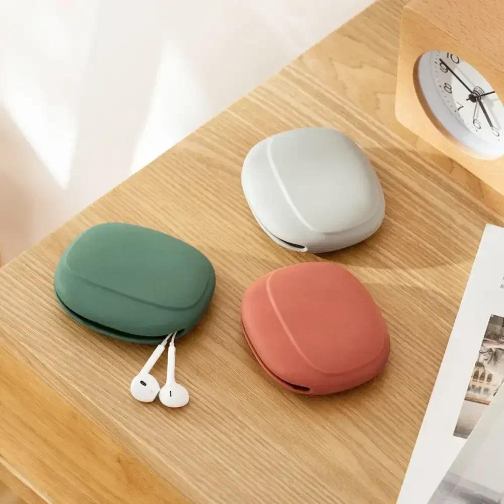 Портативная силиконовая сумка для хранения кабеля передачи данных, коробка для хранения наушников, симпатичная сумка для хранения зарядного устройства для телефона, ключей, помады, дорожный органайзер для проводов