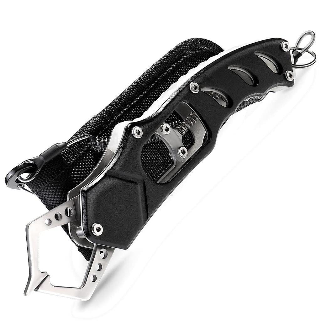 Contyu Fish Stainless with Rope and Holder for Fall Prevention Fishing Grip Grip, Rust-Resistant Steel, Fluorescent, 210g, (Black, 22)