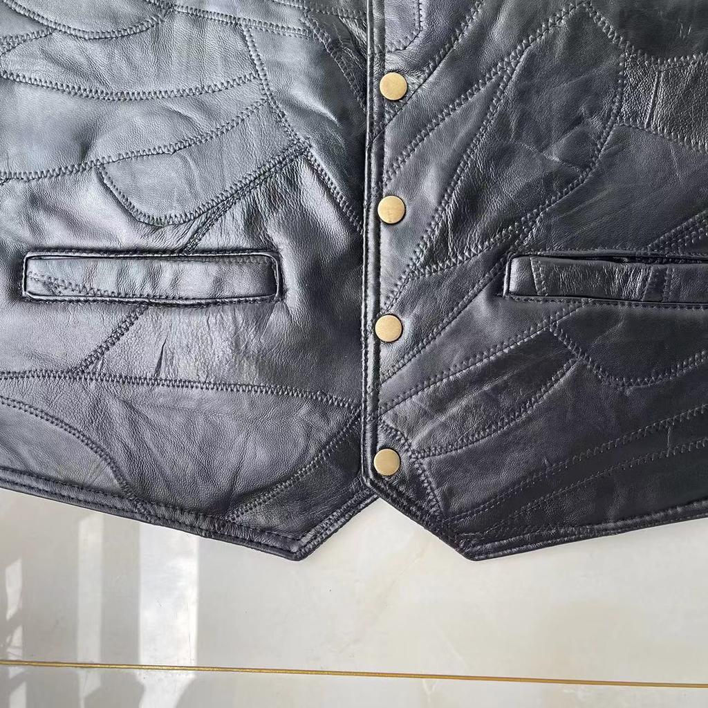 Harley Vest Кожаный жилет для верховой езды + мужской костюм + куртка + ветрозащитный чистый кожаный жилет