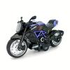 1:12 Handmade Police Motorcycle Model Toy - Pull Back Alloy Ornaments for Kids
