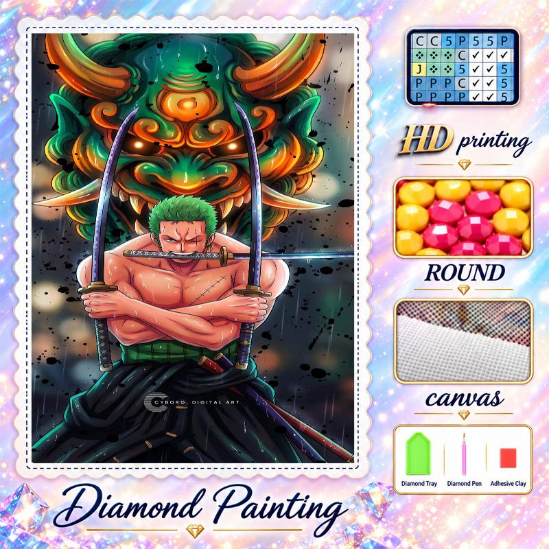 One Piece Diamond Painting Kit 5D Full Drill DIY Diamond Mosaic Wall Art Home Decor