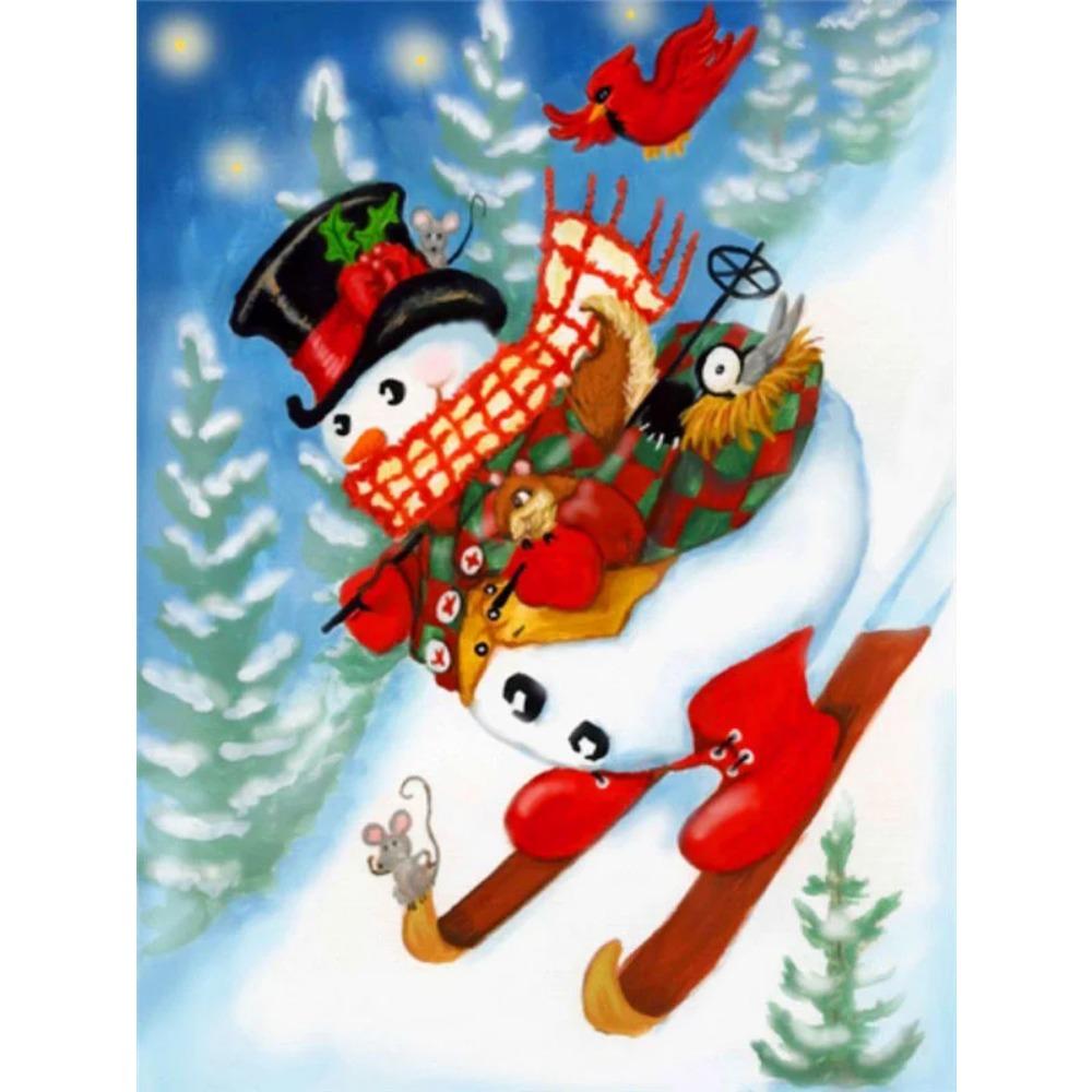 Алмазная живопись Art Full Drill Снеговик Алмазная картина Ручная работа Снежный день Diy Алмазная мозаика Картина Украшение дома Рождественский подарок
