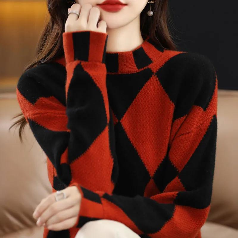 Fashion Wool Sweater Basic Cashmere Women Knitwear Pullover Turtleneck Long Sleeve Autumn Winter Clothing Tops