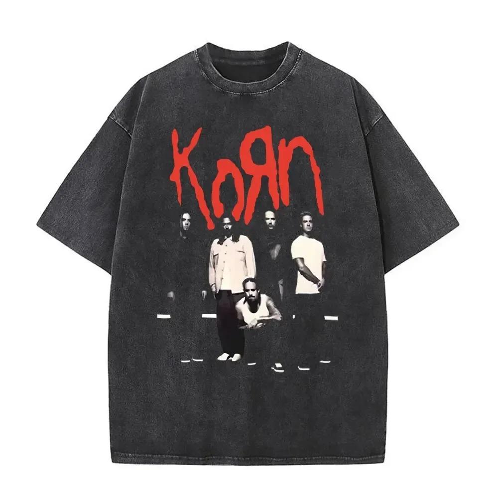 Футболка Korn Двусторонняя Темная Эмблема NuMetal Тема (Винтажный стиранный потертый готический череп крыло эстетика) Футболки