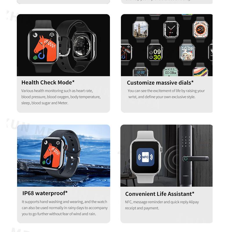 Смарт-часы для женщин Ultra Series 9, умные часы с NFC для мужчин, BT Call, водонепроницаемая, с беспроводной зарядкой, 2,05-дюймовый экран для часов 9