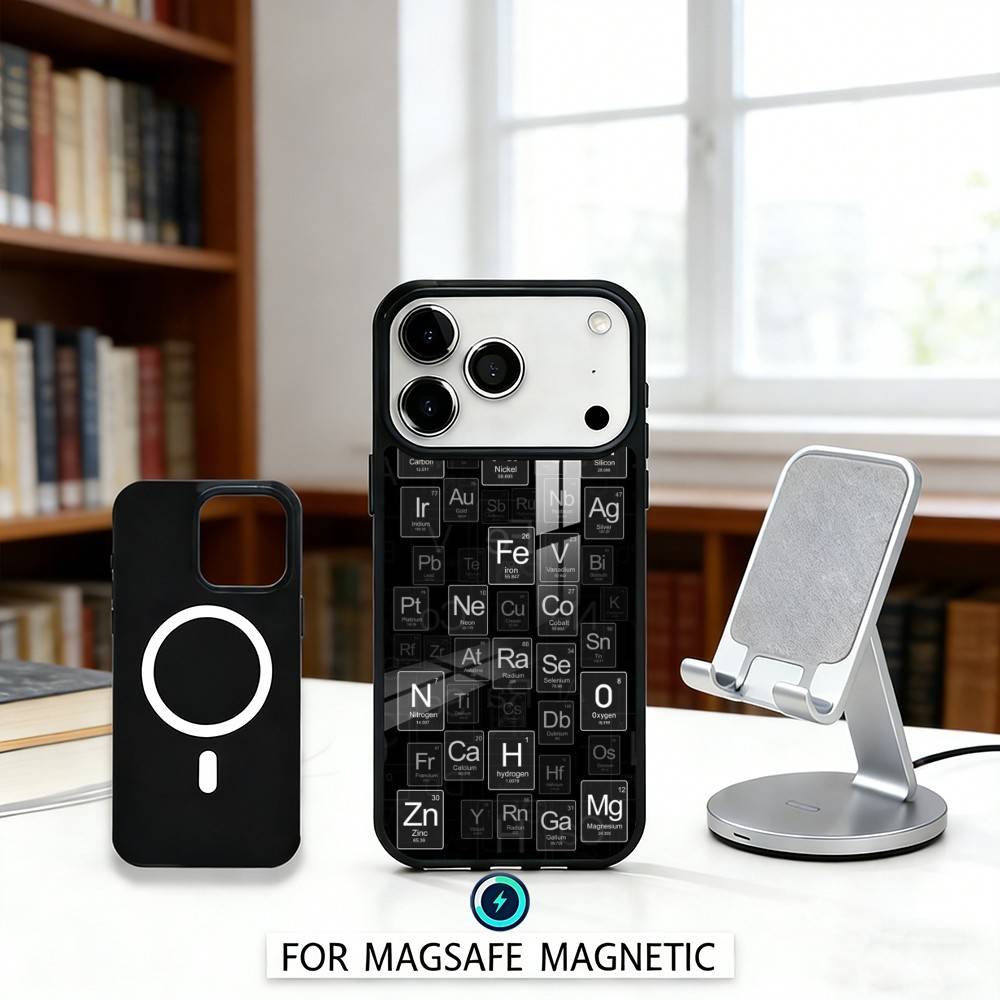 P-Periodic T-Table Of Elements Phone Case For iPhone17,16,15,14,13,12,Pro,Max,Magnetic For Magsafe Wireless Charging