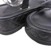 Chanel Métiers d'Art Collection Leather CC Logos Matelasse Platform Velcro Sandals Women's Size 22A G39143 Shoes 38 blackUsed