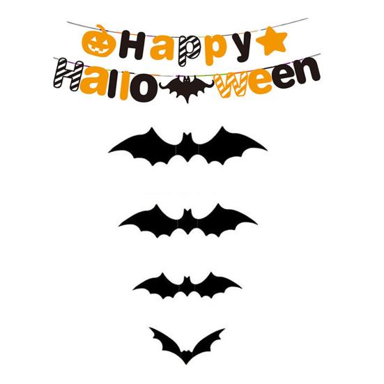 Украшения Летучие мыши на Хэллоуин Наружные Внутренние 3D Наклейки Летучие мыши Тема Хоррор Готика Безопасный для краски клей Водонепроницаемые наклейки