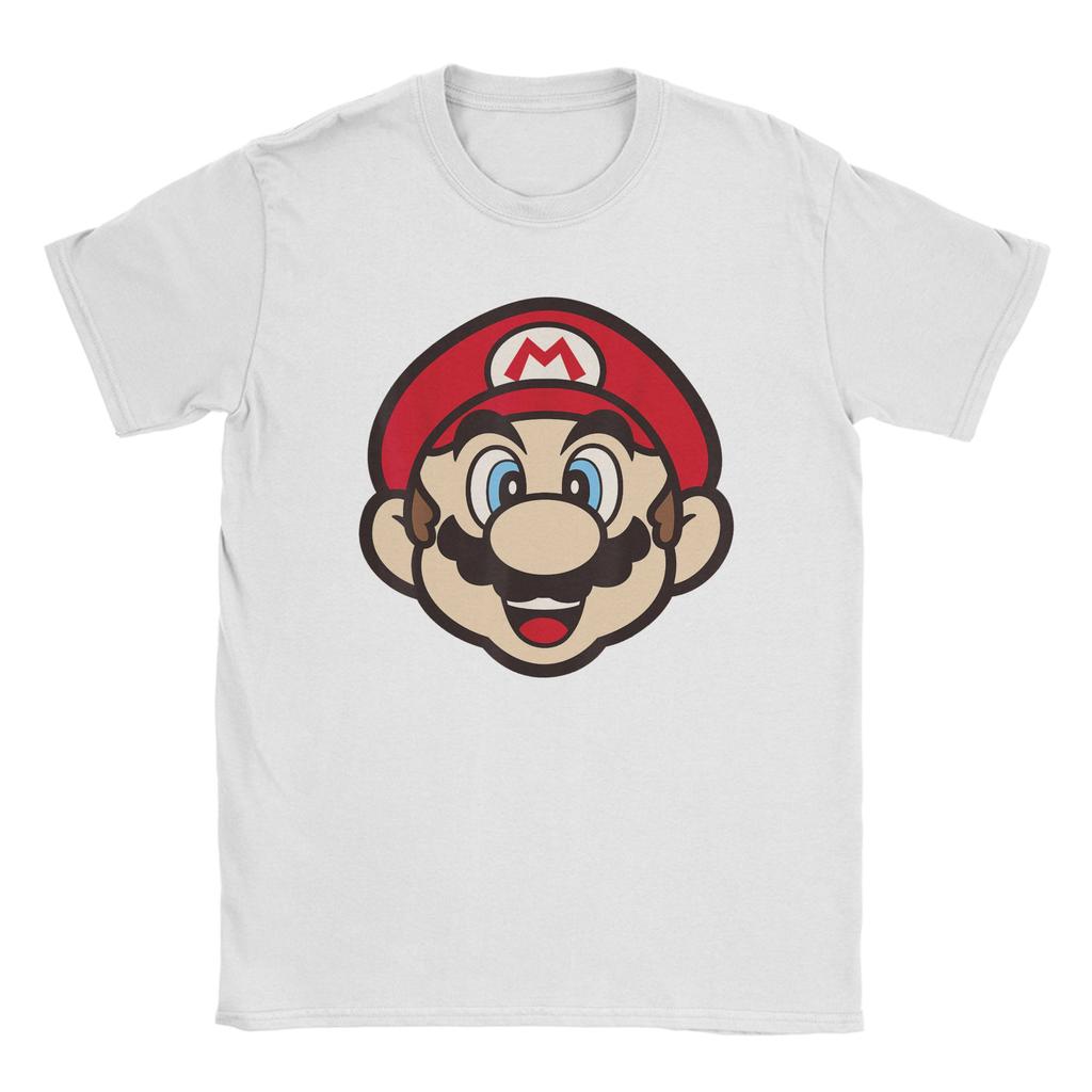 Mens Marios Big Face T Shirts Pure Cotton Clothes Vintage Short Sleeve Round Neck Tee Shirt New Arrival TShirts