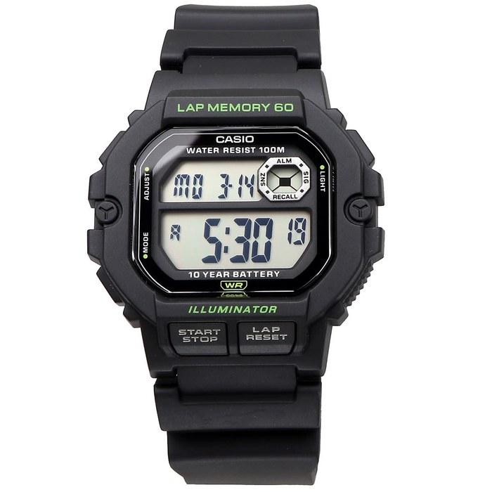 Casio Спортивные часы WS-1400H-1AV для мужчин, цифровые, черные