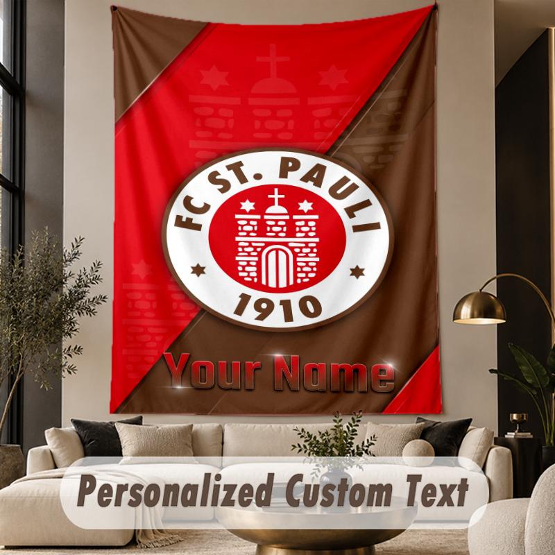 Custom Text Tapestry FC St. Pauli Print Wall Tapestry Indoor Living Room Wall Decor