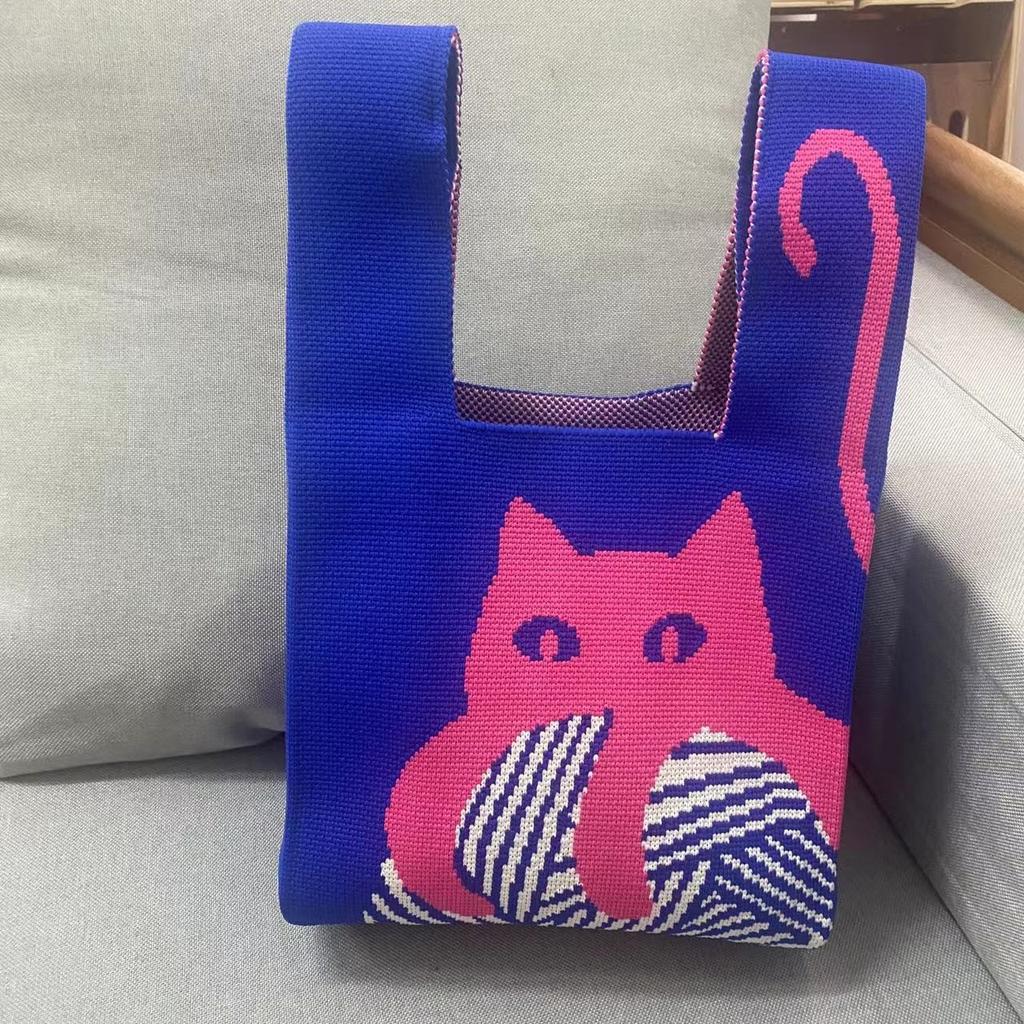 Новые товары, разнообразные стили, вязаная сумка-жилет, кукла-носок приложение, сумка, для ежедневных поездок, портативная, большая вместимость, модная и универсальная