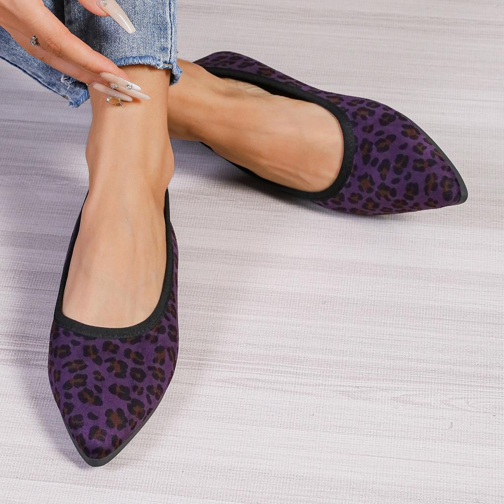 Fashion Women Flats Shoes New Slip On Women Loafers Autumn Pointed Toe Leopard Print Sexy Flat Shoes Casual Comfortable Large Size Shoes