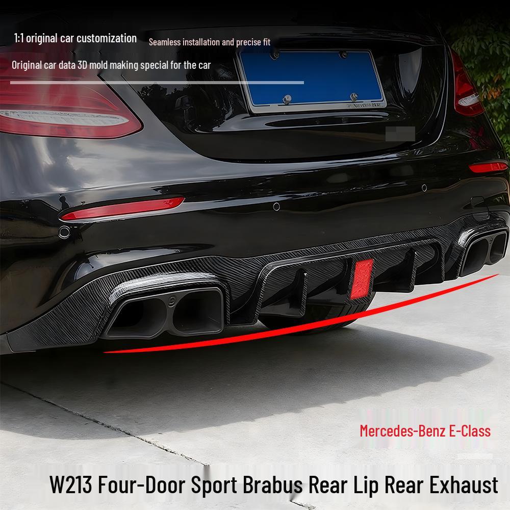 Задний диффузор и насадки на глушитель Brabus для Mercedes-Benz E-Class W213 (2017+), Спортивный апгрейд, Четырехдверная модель