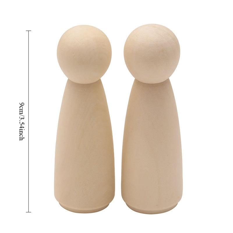 2 шт./10 шт. Деревянная фигурка-колышек Неокрашенные деревянные фигурки Пустые тела Куклы-ангелы для поделок и кукол-марионеток.