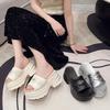 New Thick-soled Heightening Muffin Slippers Women's Summer New Versatile Skirt Light Slope Heel One-word Sandals