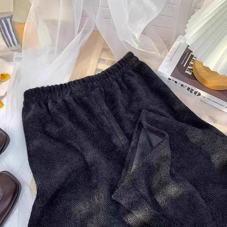 Маленькие Супермягкие Трикотажные Брюки Клеш из Норки - Пушистые Женские Осенне-Зимние Повседневные Брюки