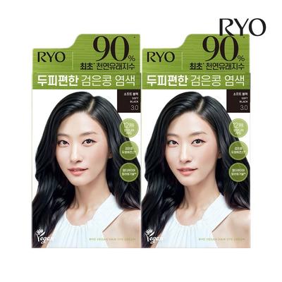 [НОВИНКА] Ryeo Scalp Comfort Краска для волос с черными бобами 3.0 Мягкий черный 120 г 2 шт.
