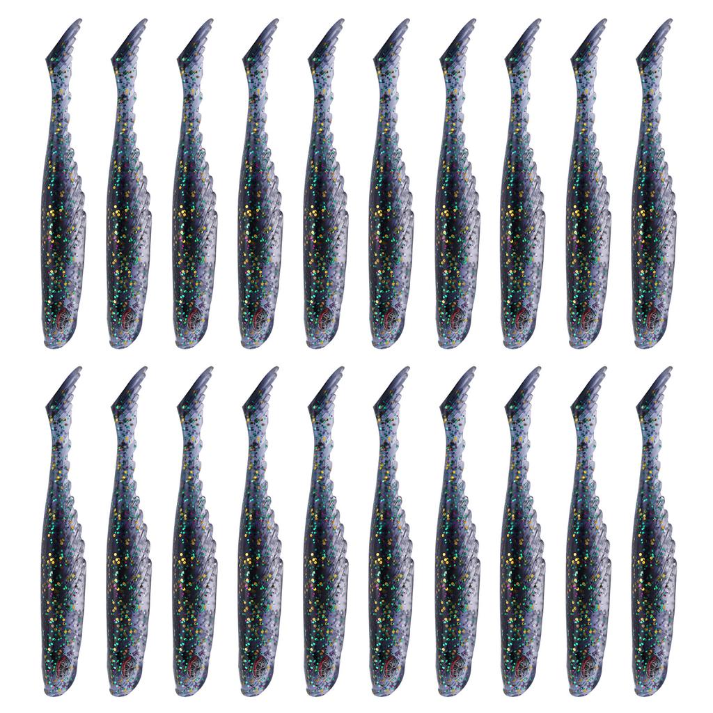 20Pcs Artificial Simulation Silicone Fishing Lure Soft Bait T Tail Soft Worm Accessory