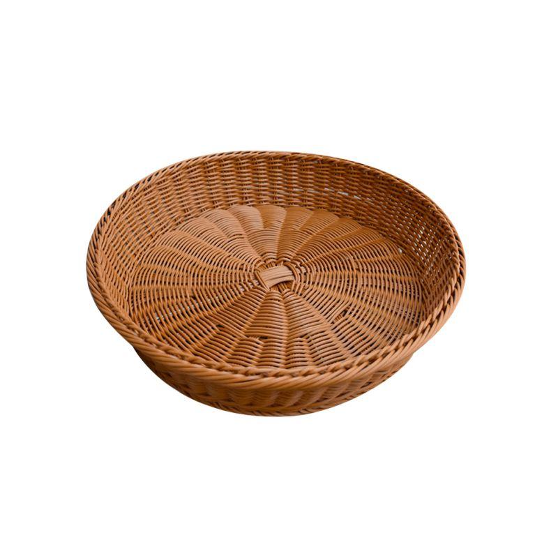 20/25/30 см круглая корзина для фруктов из искусственного ротанга, корзина для хранения всякой всячины, плетеная вручную коробка для хранения, товары для хранения на кухне