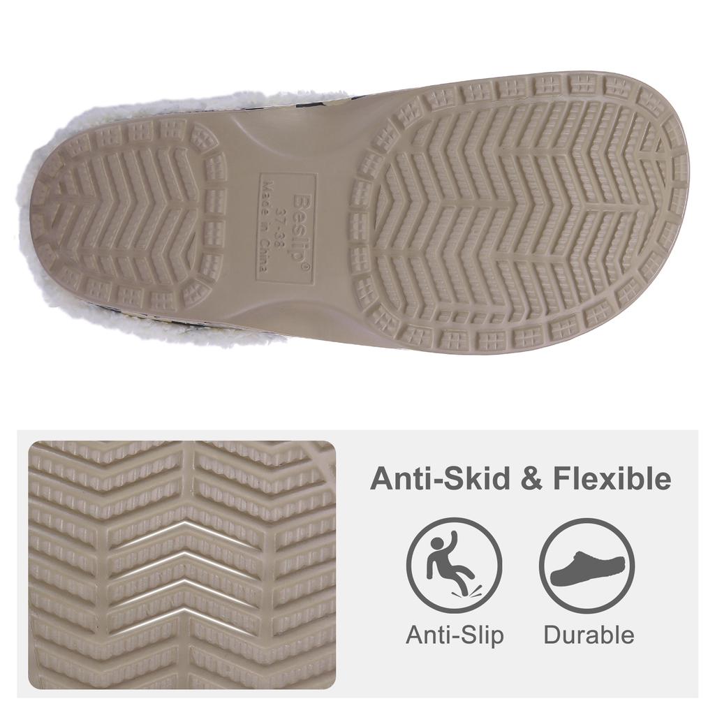 Fashion Comwarm Indoor Women Warm Slippers Garden Shoes Soft Waterproof EVA Plush Slippers Female Clogs Couples Home Bedroom Fuzzy Shoes