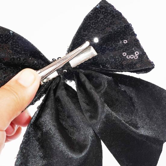 Заколка для волос двухслойная однотонная с пайетками противоскользящая ретро-украшение для волос в стиле принцессы