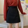 Женская юбка-трапеция с высокой талией, весенне-осенняя корейская версия, универсальная тонкая однотонная костюмная юбка