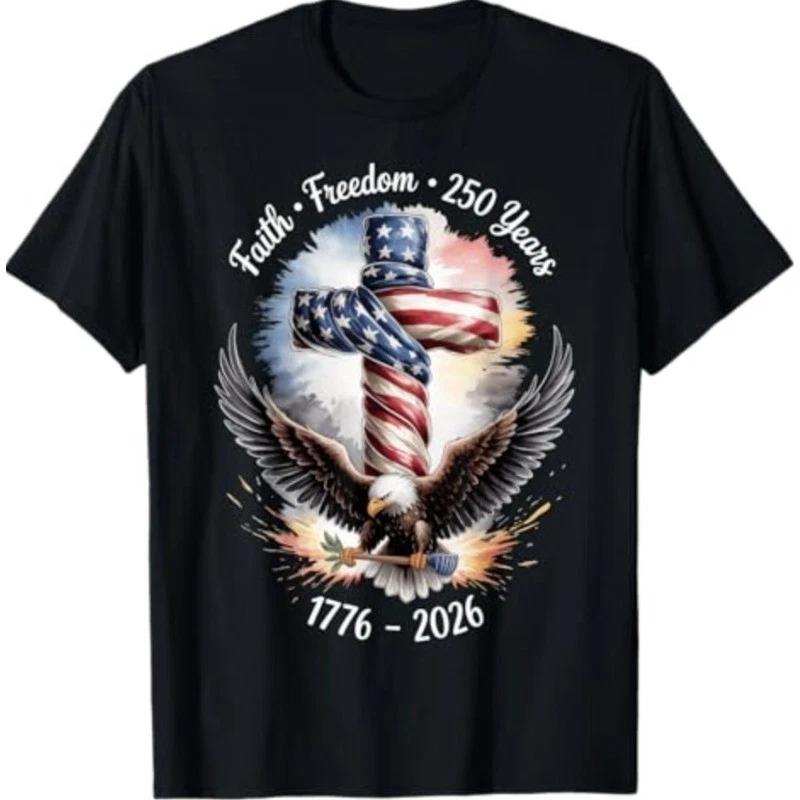 Vintage Faith Freedom 250 Years 1776-2026 Independence USA T-Shirt