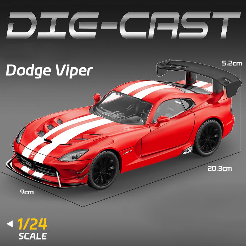 НОВЫЙ 1/24 Dodge Viper SRT Суперкар Сплав Модель Автомобиля Звук и Свет Инерционный Детская Игрушка Коллекционные Предметы Подарок на День Рождения