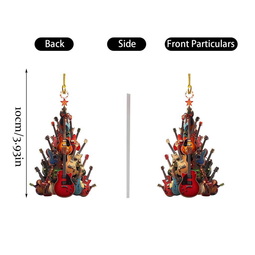 2D Акриловая Гитара Украшение на елку, Украшение для дома, Рождественские украшения