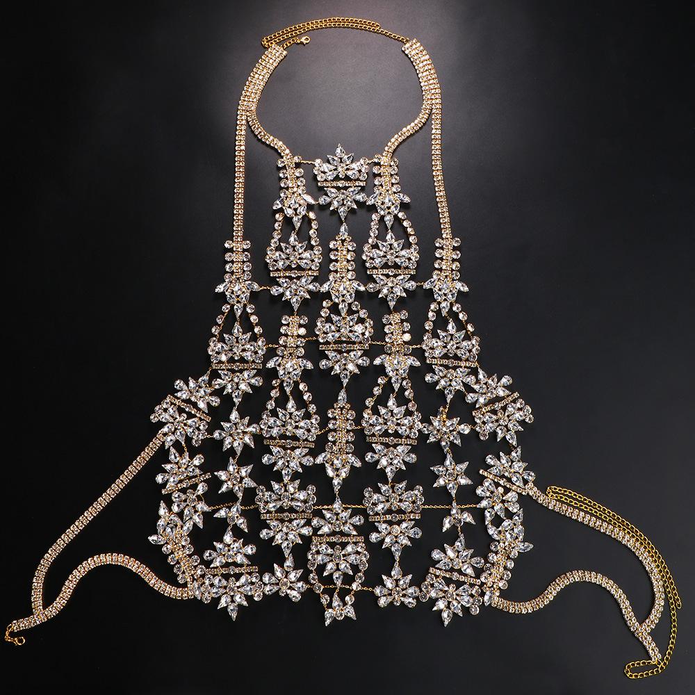 Преувеличенная личность Ветер мяч аксессуары Сексуальная цепочка для бюстгальтера Боди-арт Полный бриллиант Блестящий страз Цепочка для тела