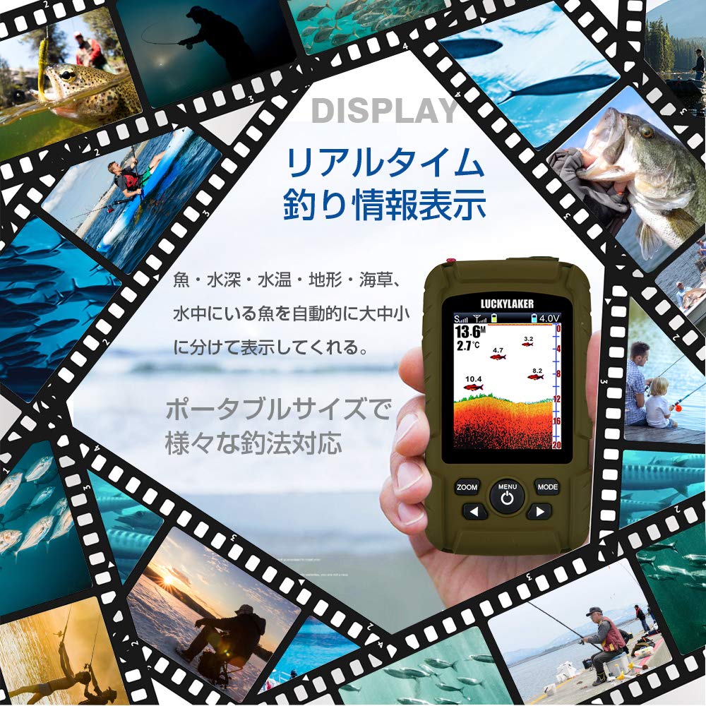 LUCKYLAKER Водонепроницаемый беспроводной эхолот Портативный каяк Эхолот Морская лодка SUP Лодка для стоянки на берегу Ловля окуня Ловля корюшки Мелкая рыбалка