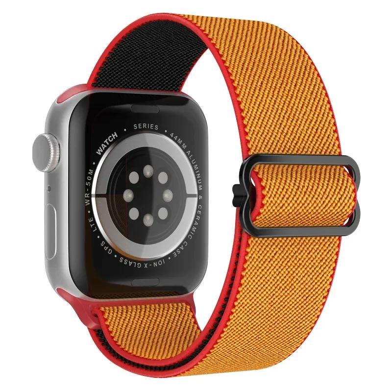 Эластичный нейлоновый ремешок для Apple Watch ultra 2 49 мм Series 9/8/7 41 мм 45 мм 38/42-40 мм/44 мм Богемский браслет ремешок для iWatch 6 5 4 3 Se