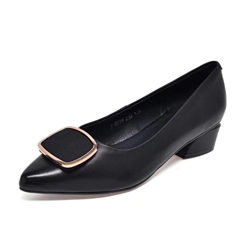 Женские туфли на толстом каблуке с металлической пряжкой и квадратным носком. Женские туфли на низком каблуке. Винтажные туфли-лодочки. Туфли с острым носком.