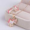 1 Pcs/set Necklace Earrings Cartoon Horse Unicorn Necklace Earring Jewelry Pink Girls Gift Jewelry