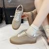 Spring and Autumn Women Casual Shoes Fashion Lace-up Low-top Khaki Round Headed Flat Bottomed Design Women's Shoes Size 35-42