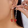 Цветочные серьги-подвески из сплава с жемчугом для женщин с фруктовыми мотивами для офисного стиля
