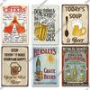Decor Beer Vintage Tin Signs Plaque Metal Plates Retro Poster Wall Art Stickers for Bar Pub Club Man Cave Room Decoration