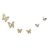 6 Pcs/Set Simple Crystal Stud Earring Set For Women Butterfly Zircon Earrings Girl Party Wedding Engagement Jewelry Accessories