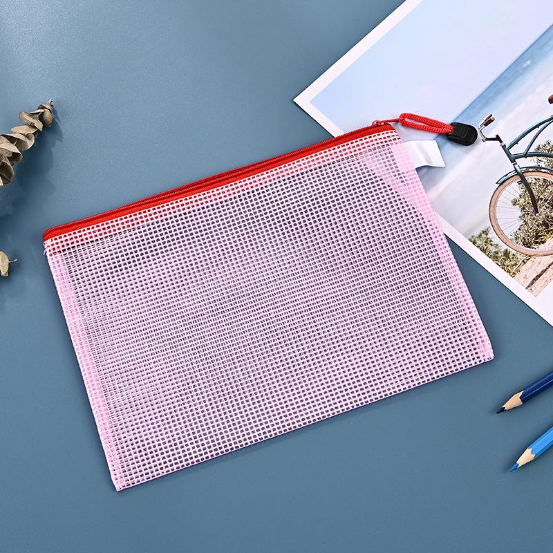 Сетчатая сумка для файлов на молнии: Креативный водонепроницаемый пенал и прозрачный органайзер для документов для студентов и офиса