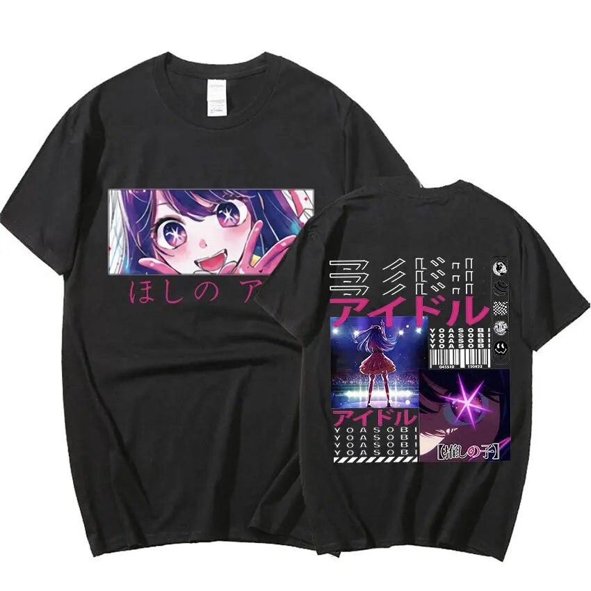 Japanese Anime Oshi No Ko Tee Shirt Unisexga Kawaii Ai Hoshino Graphic T-Shirt Unisex WoUnisex Aesthetics 100% Cotton T-Shirts Streetwear