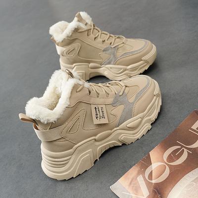 Зимние Новые Женские Высокие Снежные Ботинки Теплые Плюшевые Женские Удобные Кроссовки Водонепроницаемая Хлопковая Обувь Модная Женская Обувь 2025