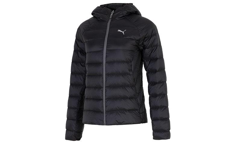 Puma Женские пуховики Черные С капюшоном Умеренные Другое 672914-01