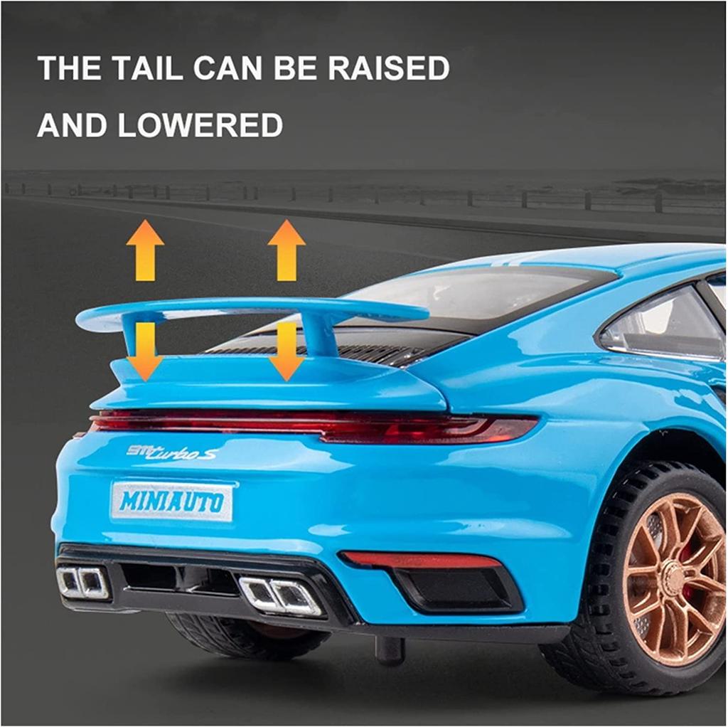 1:24 масштаба 911 Turbos, металлический спортивный автомобиль, модель из сплава, литой автомобиль и игрушечный автомобиль, имитация звука и света, коллекция, детский подарок