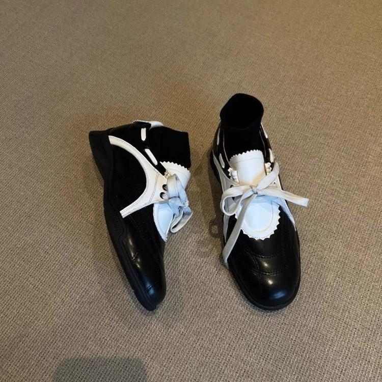 Lan Cabinet Edition~ Функциональные тренировочные кроссовки Fengde контрастных цветов, женские, новинка осени 2025, на плоской подошве, увеличивающие рост, повседневные кроссовки