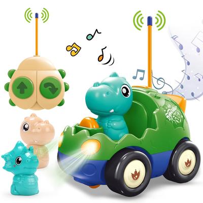 KaeKid Радиоуправляемая машина Игрушка динозавр для мальчиков Игрушечная машина для детей от 2 до 3 лет Электрическая радиоуправляемая машина Популярная для детей со светодиодными огнями и музыкой двигателя
