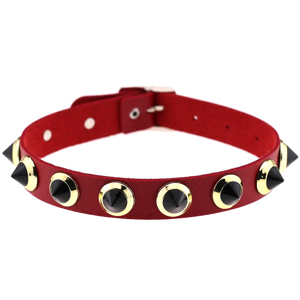 Панк-черная металлическая кисточка, красное колье-колье, сексуальное ожерелье с шипами на шею, воротник-ключицы, мужские ожерелья, Hollween, женские украшения Y2K, подарок